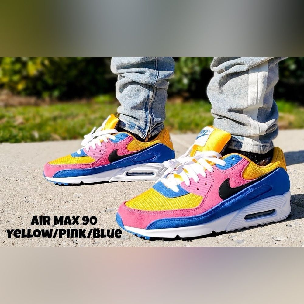 5Y Nike Air Max 90 Colorful Sneakers - Picture 1 of 16